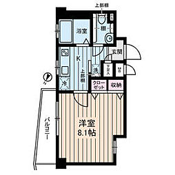 京急本線 生麦駅 徒歩5分の賃貸マンション 2階1Kの間取り