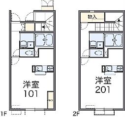 レオネクスト森4 1Kの間取図画像