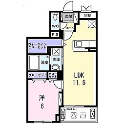 JR東海道・山陽本線 向日町駅 徒歩13分の賃貸マンション 4階1LDKの間取り