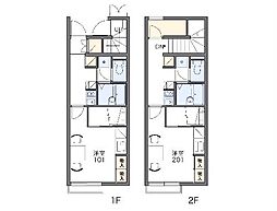 レオパレスカリヤドK・E 1Kの間取図画像