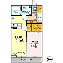 セント国立 1LDKの間取図画像