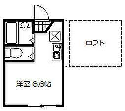 フロントフィールド中幸町 205 2階ワンルームの間取り