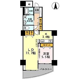 品川シーサイドビュータワー2 1LDKの間取図画像