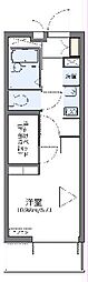 グランエスポワール2 1Kの間取図画像