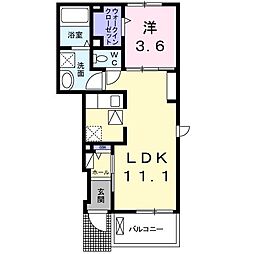 アンダンテ 1LDKの間取図画像