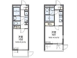 レオネクストアブリール天満 2階1Kの間取り