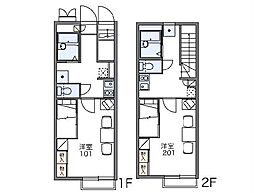 JR中央線 武蔵小金井駅 バス12分 前原交番西下車 徒歩6分の賃貸アパート 2階1Kの間取り