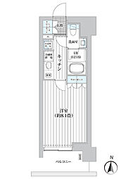 都営大江戸線 森下駅 徒歩4分の賃貸マンション 12階1Kの間取り
