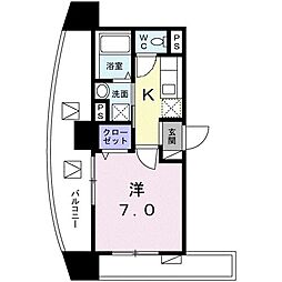 東京メトロ銀座線 浅草駅 徒歩15分の賃貸マンション 10階1Kの間取り