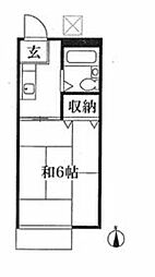 エクセル・プラザ 2階1Kの間取り