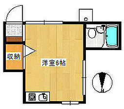 メゾン旭 1階ワンルームの間取り