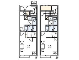 レオネクストパストラル　セゾン 1階1Kの間取り