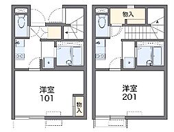 名古屋市営名城線 茶屋ヶ坂駅 徒歩17分の賃貸アパート 2階1Kの間取り
