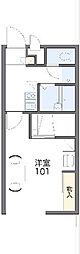 レオパレスアゼリアK 1Kの間取図画像