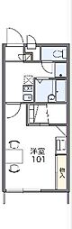 レオパレス海誠 2階1Kの間取り