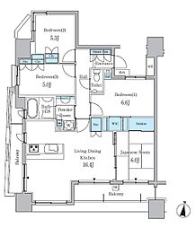 名古屋市営名城線 金山駅 徒歩12分の賃貸マンション 8階4LDKの間取り