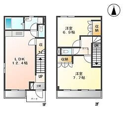 バイス バント Ａ＆Ｂ 1階2LDKの間取り