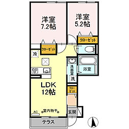 ブリーズコート大磯 2LDKの間取図画像