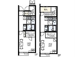 レオネクストグラシューズ 1階1Kの間取り