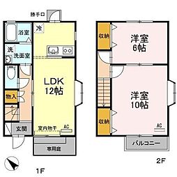 カーサ石原瀬 2LDKの間取図画像