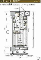 メインステージ東神奈川 2階1Kの間取り