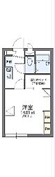 レオパレス輝 1Kの間取図画像