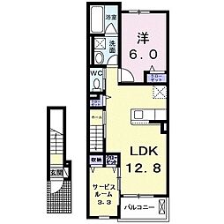 フィオーレ桜ヶ丘 1SLDKの間取図画像