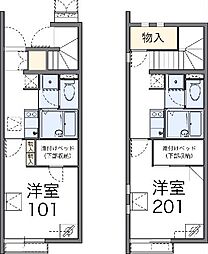 レオネクストサーフサイド海誠 1階1Kの間取り