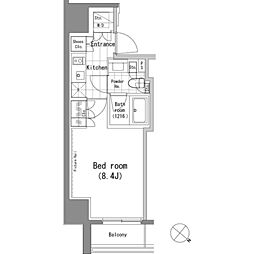 JR山手線 渋谷駅 徒歩6分の賃貸マンション 9階1Kの間取り