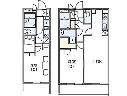 京急本線 雑色駅 徒歩12分の賃貸マンション 2階1Kの間取り