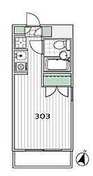 京王線 初台駅 徒歩5分の賃貸マンション 3階ワンルームの間取り