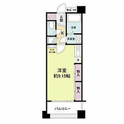 フォレステージュ江坂垂水町 9階ワンルームの間取り