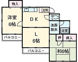 JR横浜線 淵野辺駅 バス12分 種入停下車 徒歩3分の賃貸アパート 1階3DKの間取り