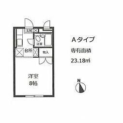 メゾン・プラザA ワンルームの間取図画像