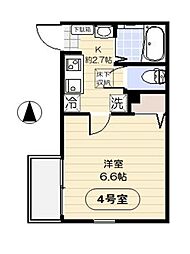都営新宿線 大島駅 徒歩9分の賃貸アパート 1階1Kの間取り