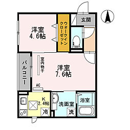JR東海道・山陽本線 茨木駅 徒歩9分の賃貸アパート 1階2Kの間取り