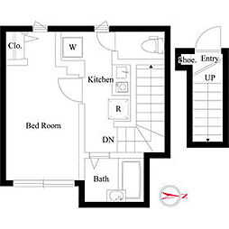 都営大江戸線 新江古田駅 徒歩10分の賃貸アパート 2階1Kの間取り