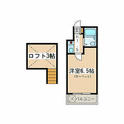 イ−ストウェル長津田 2階1Kの間取り