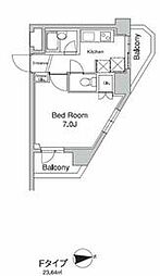小田急小田原線 東北沢駅 徒歩4分の賃貸マンション 6階1Kの間取り