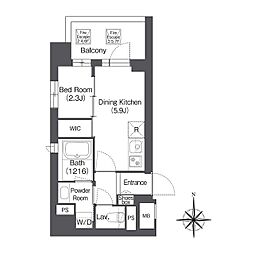 都営新宿線 森下駅 徒歩4分の賃貸マンション 7階1DKの間取り