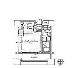 JR中央線 御茶ノ水駅 徒歩8分の賃貸マンション 12階1Kの間取り