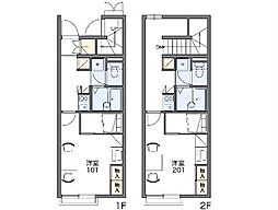 レオパレスドリームスクエア 1Kの間取図画像