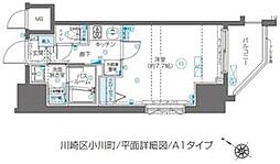JR京浜東北・根岸線 川崎駅 徒歩7分の賃貸マンション 6階1Kの間取り