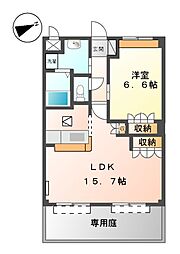 メゾン　ガーベラ 1階1LDKの間取り