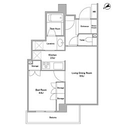 パークグレイス駒込 1LDKの間取図画像