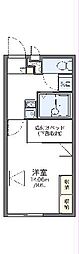 レオパレス二川STAW 1Kの間取図画像