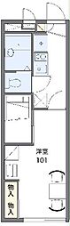 レオパレス和 2階1Kの間取り