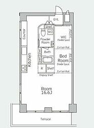 JR山手線 駒込駅 徒歩8分の賃貸マンション 1階ワンルームの間取り