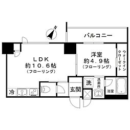 東急東横線 都立大学駅 徒歩6分の賃貸マンション 4階1LDKの間取り