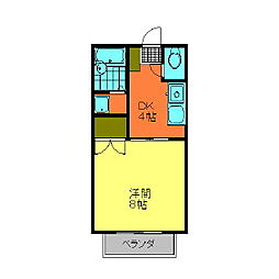 メゾン・ド・シャルル 1Kの間取図画像